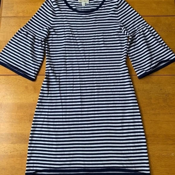 Sail To Sable Bell Sleeve Sailor Midi Dress Knit Pullover Boho Chic Navy, Size S - Picture 6 of 6